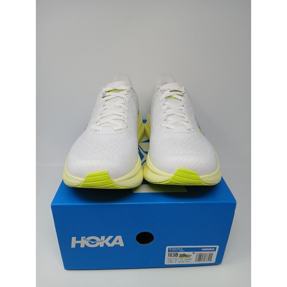 HOKA Mach 6 in the White Neon Hoka Citrus Women’s US Size 10.B New 1147810/WNH - Picture 3 of 16